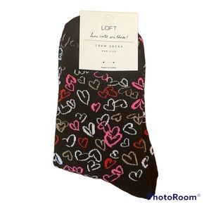 LOFT Crew Socks with Hearts